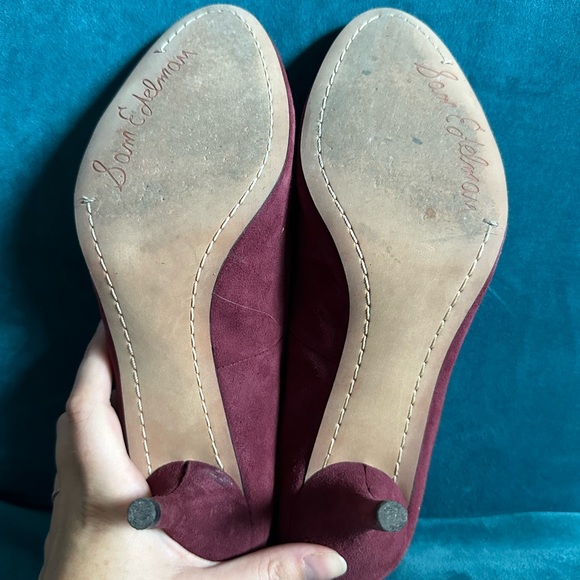Sam Edelman Fiorenza Burgundy Suede Pump - Size 8 - Picture 4 of 7